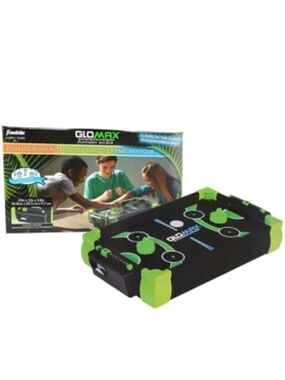 GloMax Neon Green & Black Mini Air Hockey Table